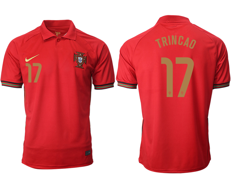 Men 2021 European Cup Portugal home aaa version red #17 Soccer Jersey